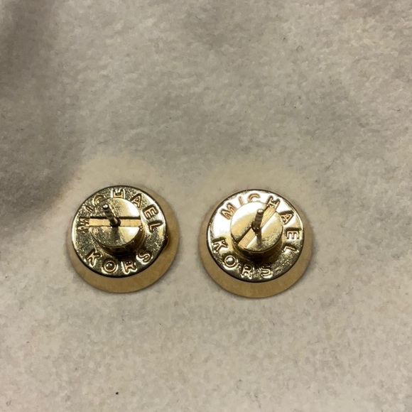 Michael Kors Pink Disc & Pave Crystal Round Gold Tone Stud Pierced Earrings - Picture 11 of 16